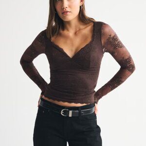 NWT Abercrombie & Fitch Chocolate Lace Top
